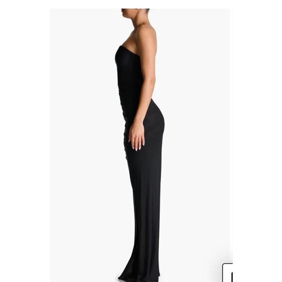 NWT Naked Wardrobe Strapless Shirred Sheer Mesh Body-Con Dress Small - Picture 7 of 7